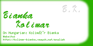 bianka kolimar business card